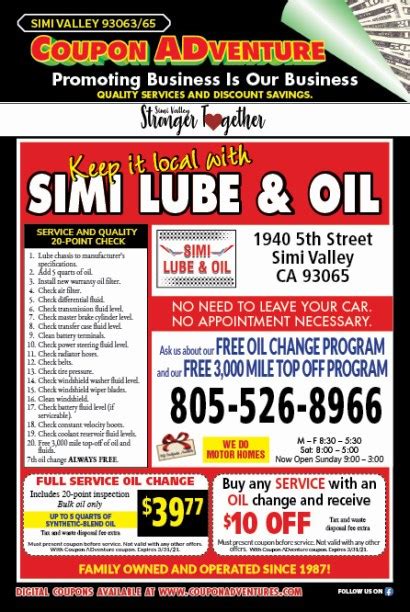 Oil Changes & Coupons in Simi Valley, CA .
